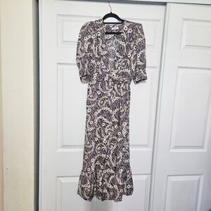Sandro Floral Midi Wrap Dress